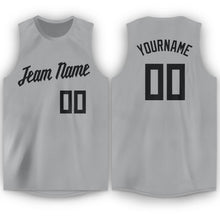 Load image into Gallery viewer, Custom Silver Gray Black Round Neck Basketball Jersey
