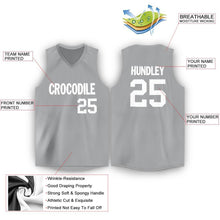 Load image into Gallery viewer, Custom Silver Gray White V-Neck Basketball Jersey
