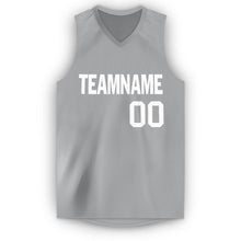 Load image into Gallery viewer, Custom Silver Gray White V-Neck Basketball Jersey
