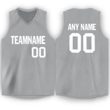 Load image into Gallery viewer, Custom Silver Gray White V-Neck Basketball Jersey
