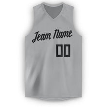 Load image into Gallery viewer, Custom Silver Gray Black V-Neck Basketball Jersey
