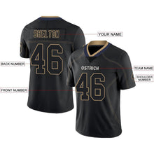 Load image into Gallery viewer, Custom Lights Out Black Old Gold-Navy Football Jersey
