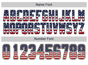 Custom White Navy-Old Gold USA Flag Fashion Football Jersey