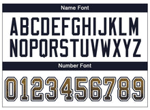Load image into Gallery viewer, Custom Old Gold Navy-White Mesh Drift Fashion Football Jersey
