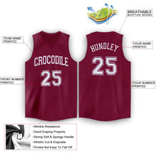 Load image into Gallery viewer, Custom Maroon White V-Neck Basketball Jersey
