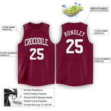Load image into Gallery viewer, Custom Maroon White Round Neck Basketball Jersey
