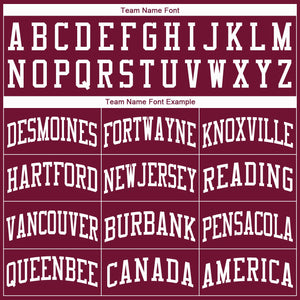 Custom Maroon White Round Neck Basketball Jersey