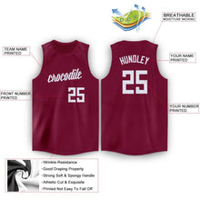 Load image into Gallery viewer, Custom Maroon White Round Neck Basketball Jersey
