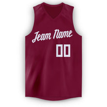 Load image into Gallery viewer, Custom Maroon White V-Neck Basketball Jersey
