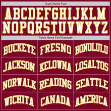 Load image into Gallery viewer, Custom Maroon White-Gold Round Neck Rib-Knit Basketball Jersey
