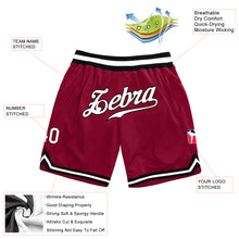 Load image into Gallery viewer, Custom Maroon White-Black Authentic Throwback Basketball Shorts
