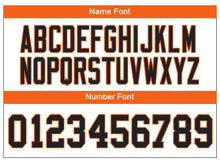 Load image into Gallery viewer, Custom Lights Out Black Orange-Aqua Football Jersey
