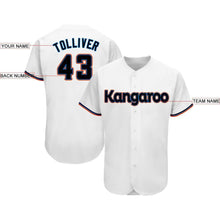 Load image into Gallery viewer, Custom White Black-Orange Baseball Jersey

