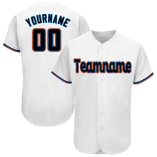 Load image into Gallery viewer, Custom White Black-Orange Baseball Jersey

