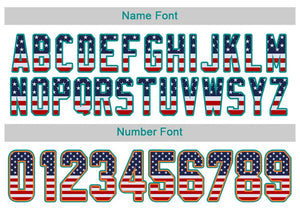 Custom White Aqua-Orange USA Flag Fashion Football Jersey