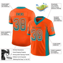 Load image into Gallery viewer, Custom Orange Aqua-White Mesh Drift Fashion Football Jersey

