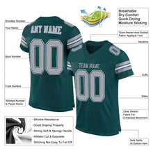 Load image into Gallery viewer, Custom Midnight Green Light Gray-White Mesh Authentic Football Jersey
