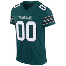 Load image into Gallery viewer, Custom Midnight Green White-Black Mesh Authentic Football Jersey
