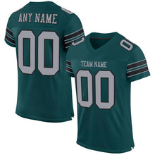 Load image into Gallery viewer, Custom Midnight Green Light Gray-Black Mesh Authentic Football Jersey
