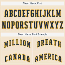 Load image into Gallery viewer, Custom Cream Navy-Gold Baseball Jersey
