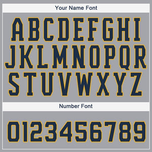 Custom Gray Navy-Gold Baseball Jersey