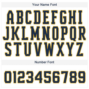 Custom White Royal Strip Navy-Gold Baseball Jersey