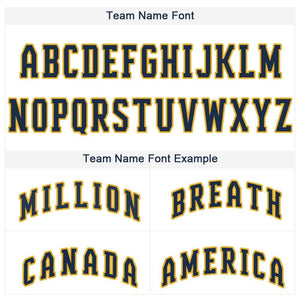 Custom White Royal Strip Navy-Gold Baseball Jersey