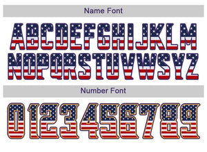 Custom White Purple-Gold USA Flag Fashion Football Jersey