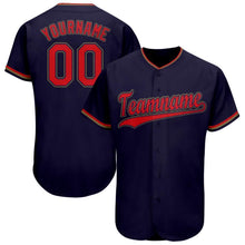 Load image into Gallery viewer, Custom Navy Red-Old Gold Baseball Jersey
