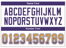 Load image into Gallery viewer, Custom Gold Purple-White Mesh Drift Fashion Football Jersey
