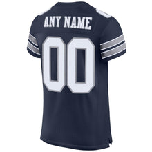 Load image into Gallery viewer, Custom Navy White-Light Gray Mesh Authentic Football Jersey
