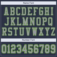 Load image into Gallery viewer, Custom Navy Light Gray-Neon Green Mesh Authentic Football Jersey
