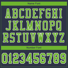 Load image into Gallery viewer, Custom Navy Neon Green-White Mesh Authentic Football Jersey
