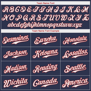 Custom Navy White-Red Authentic Baseball Jersey