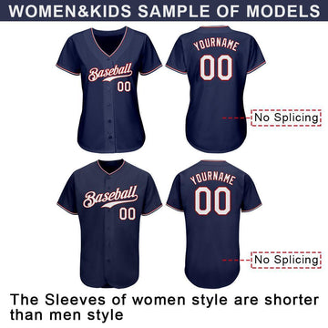 Custom Navy White-Red Authentic Baseball Jersey