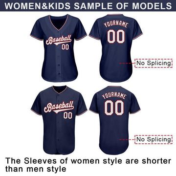 Custom Navy White-Red Authentic Baseball Jersey