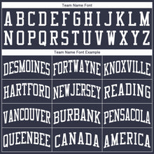 Load image into Gallery viewer, Custom Navy White Round Neck Basketball Jersey

