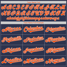 Load image into Gallery viewer, Custom Navy Orange-White Authentic Baseball Jersey
