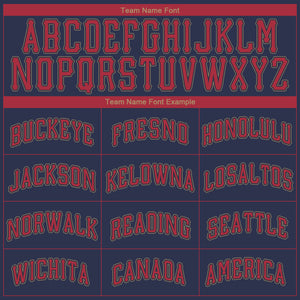 Custom Navy Red-Old Gold Authentic Baseball Jersey