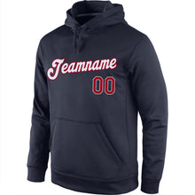 Load image into Gallery viewer, Custom Stitched Navy Red-White Sports Pullover Sweatshirt Hoodie
