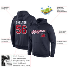 Load image into Gallery viewer, Custom Stitched Navy Red-White Sports Pullover Sweatshirt Hoodie

