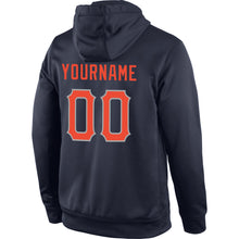 Load image into Gallery viewer, Custom Stitched Navy Orange-Gray Sports Pullover Sweatshirt Hoodie
