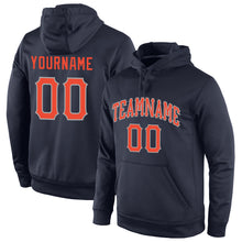 Load image into Gallery viewer, Custom Stitched Navy Orange-Gray Sports Pullover Sweatshirt Hoodie
