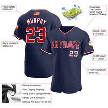 Load image into Gallery viewer, Custom Navy Red-White Authentic American Flag Fashion Baseball Jersey
