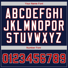 Load image into Gallery viewer, Custom Navy Red-White Authentic American Flag Fashion Baseball Jersey

