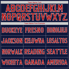 Load image into Gallery viewer, Custom Navy Red-White Authentic American Flag Fashion Baseball Jersey
