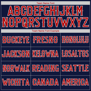 Custom Navy Red-White Authentic American Flag Fashion Baseball Jersey