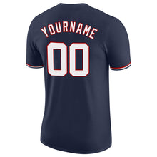 Load image into Gallery viewer, Custom Navy White-Red Performance T-Shirt
