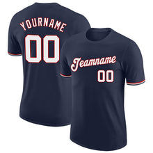 Load image into Gallery viewer, Custom Navy White-Red Performance T-Shirt
