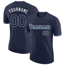 Load image into Gallery viewer, Custom Navy Navy-Powder Blue Performance T-Shirt
